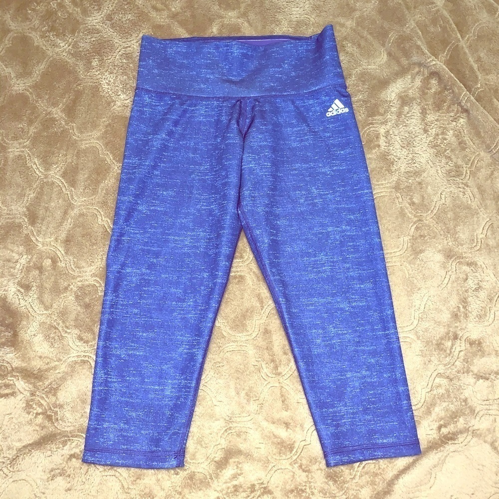 Adidas blue climalite capri leggings, Small